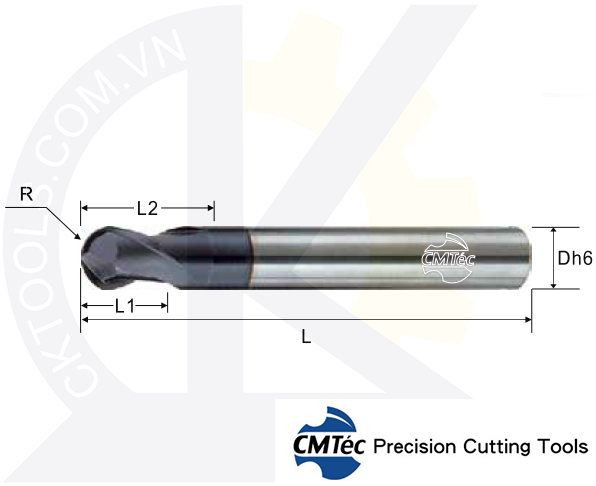 Dao phay CMTec MEBDM2, Dao cầu phay thép CMTéc MEBDM2