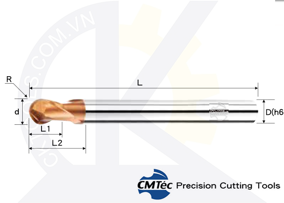 Dao phay CMTec NEBDML2-NEBDL2, Dao phay cầu CMTéc NEBDML2-NEBDL2