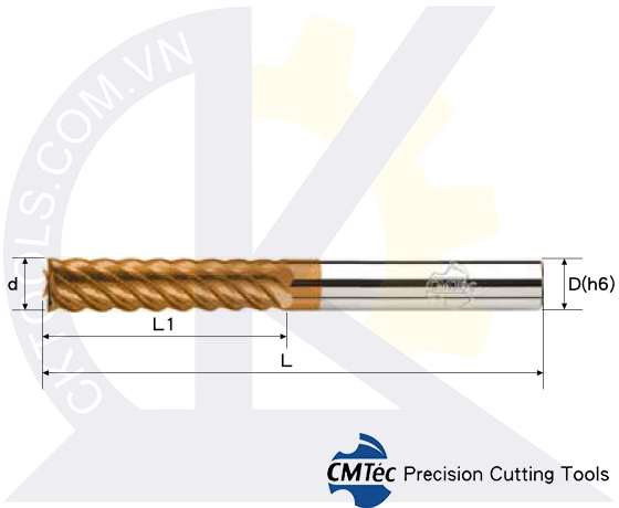 Dao phay CMTec MEDF6, Dao phay thép CMTéc MEDF6