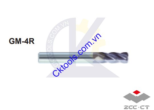 Dao phay  ZCCCT  dòng  GM-4R-D12.0R2.0, GM-4R-D12.0R3.0   , Dao phay  ngón hợp kim  ZCC.CT  GM-4R-D12.0R2.0, GM-4R-D12.0R3.0  